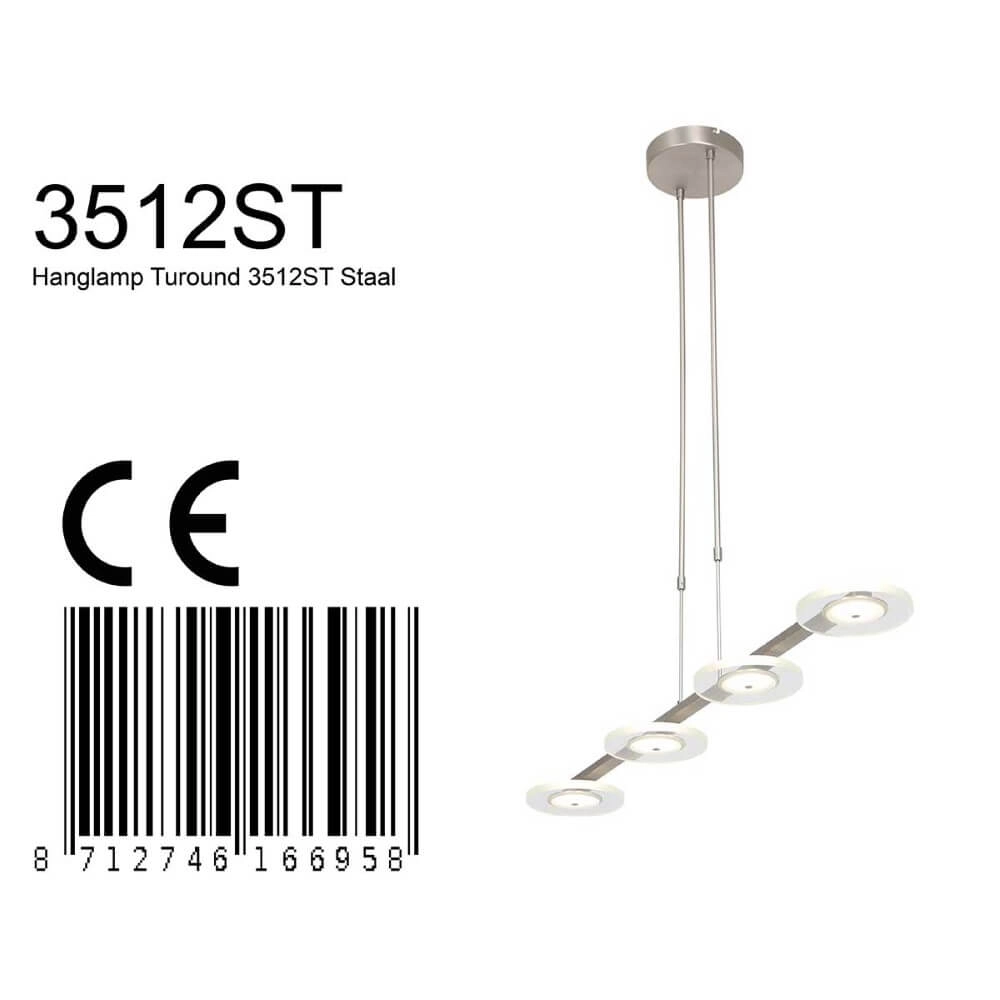 RVS led kantoor lamp Turound Steinhauer 8712746166958