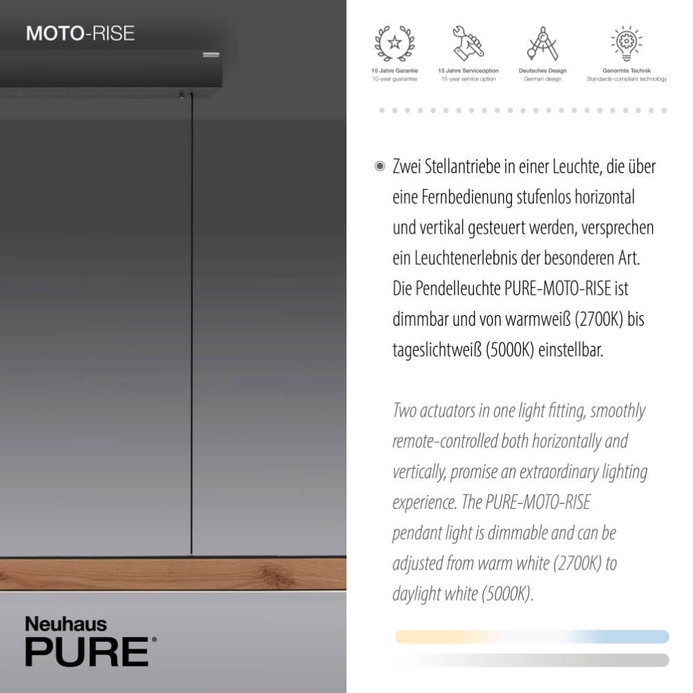 Design hanglamp Pure Moto-Rise hout Paul Neuhaus 4012248374443