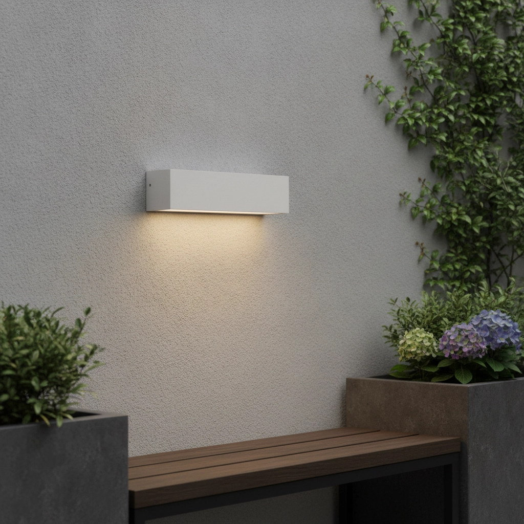Strakke wandlamp Allure wit 22cm