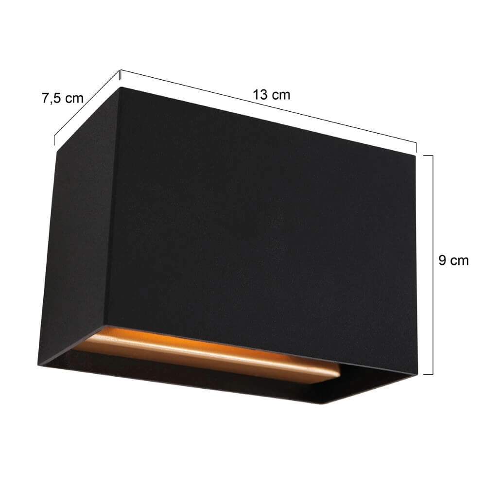 Zwarte wandspot Muro up en down Steinhauer 8712746152630