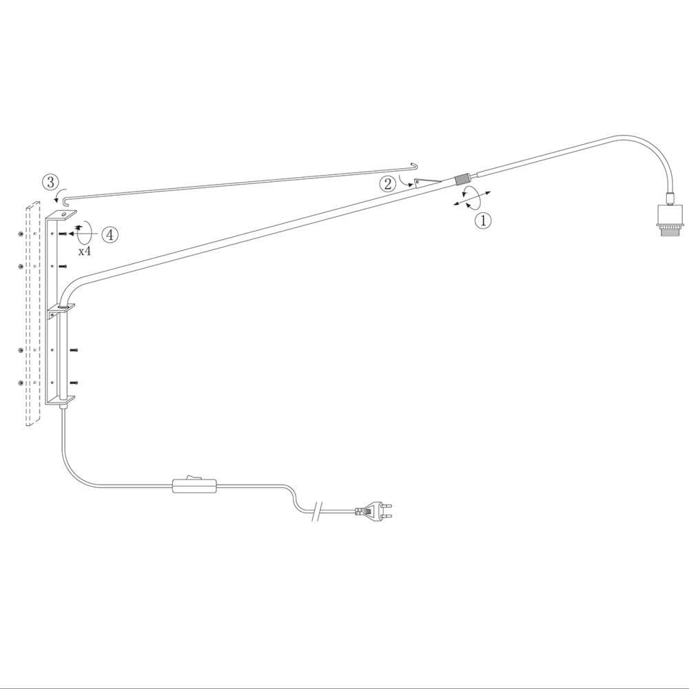 Wandlamp Elegant Classy zwart met bamboe Steinhauer 8712746171983