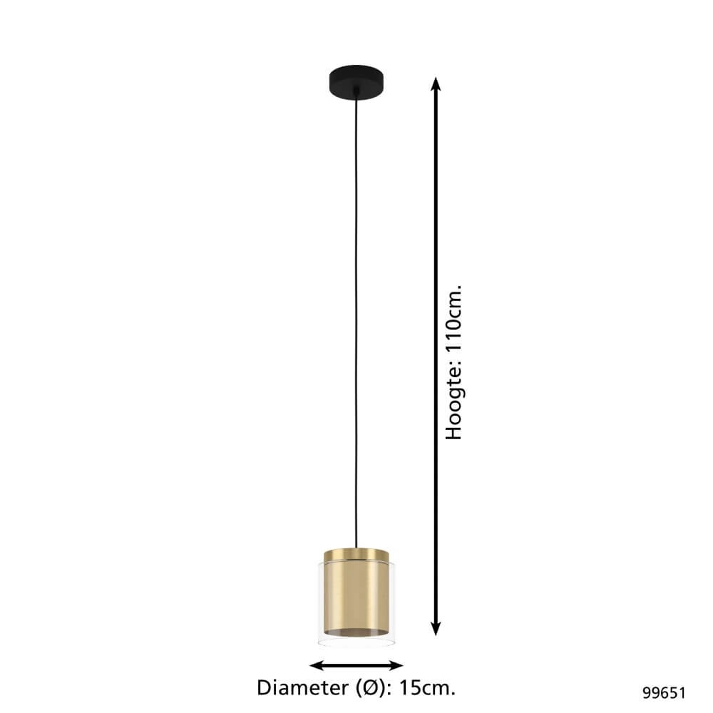 Glazen hanglamp Lagunitas met goud Eglo 9002759996512