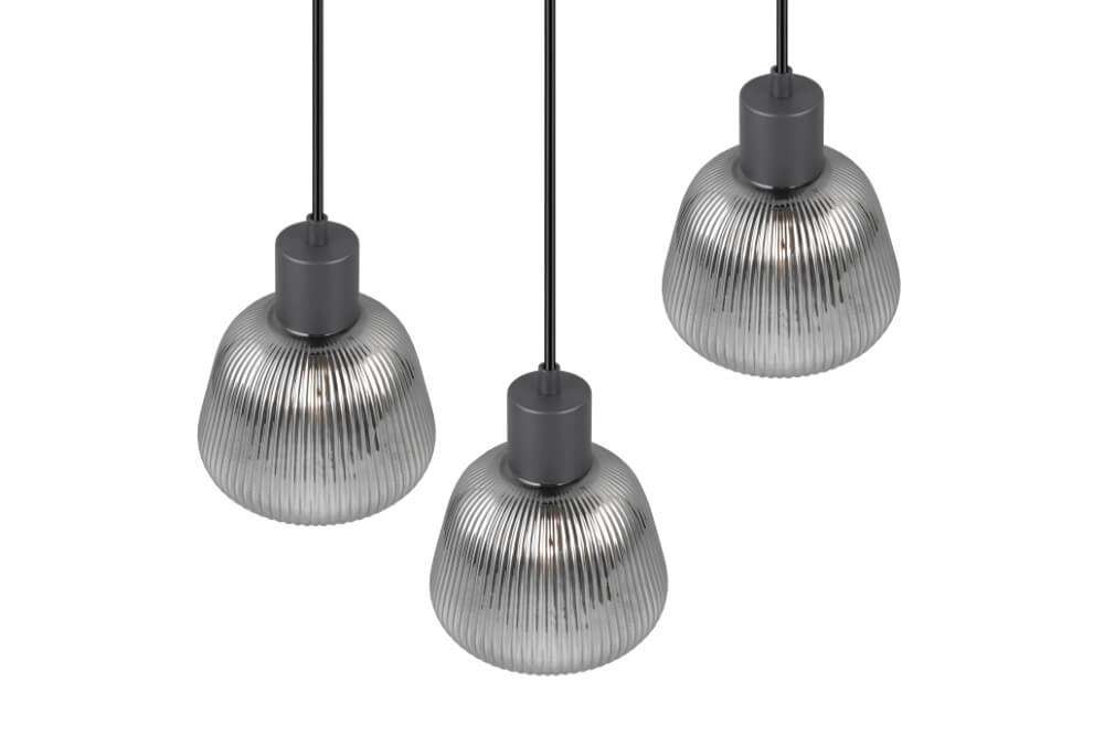 Vide hanglamp Tarifa met geribbeld glas Trio 4017807615807