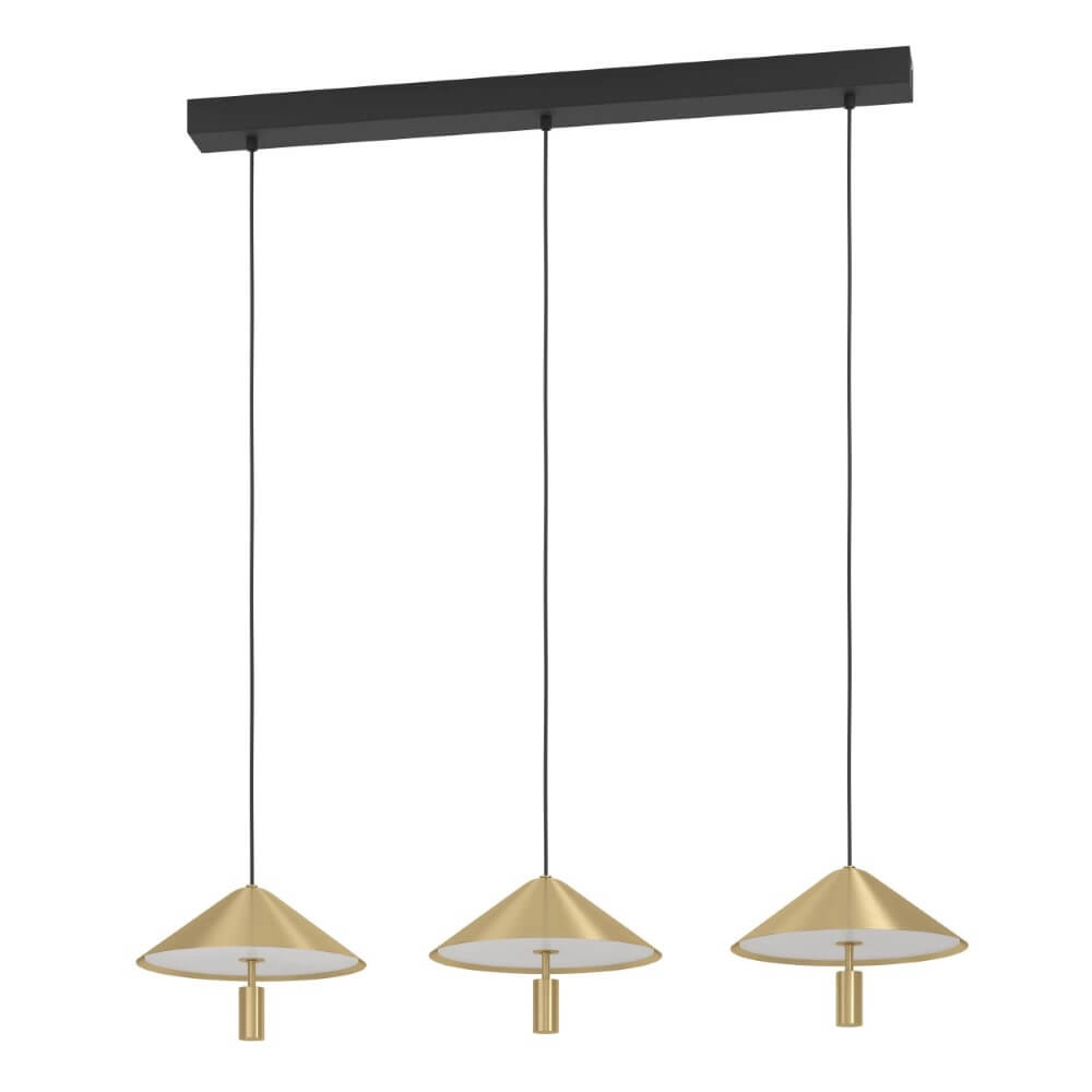 3-lichts hanglamp Paraguay goud