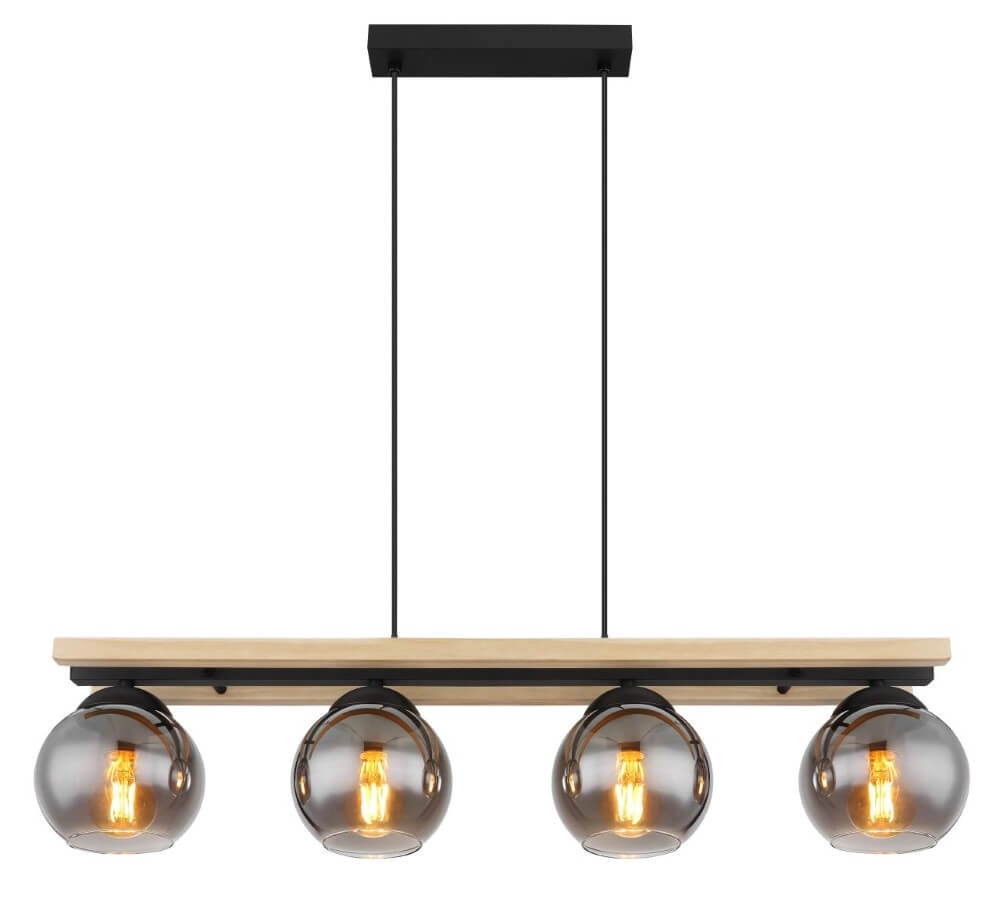Design hanglamp Conni hout 4-lichts Globo 9007371444236