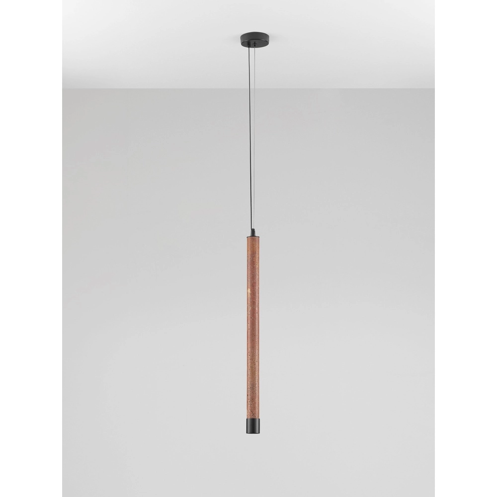 Moderne hanglamp Muse zwart met rood travertin Lyora 5212017495808