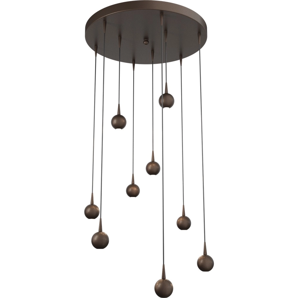 9-lichts hanglamp Talana cacao bruin Ø 50cm DTW