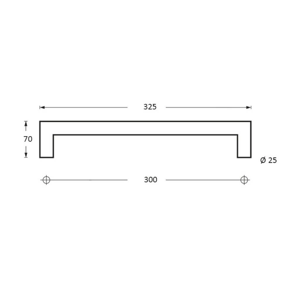 Deurgrepen recht Gripon 32,5cm RVS Intersteel 8714186334720