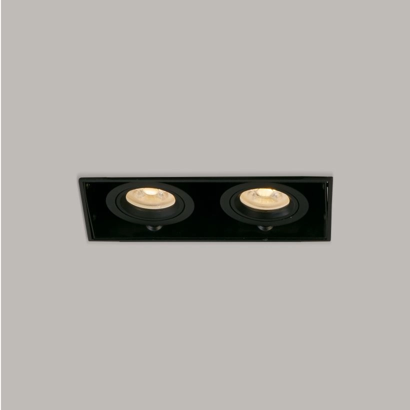 Trimless inbouwspot Sablons 2-lichts zwart