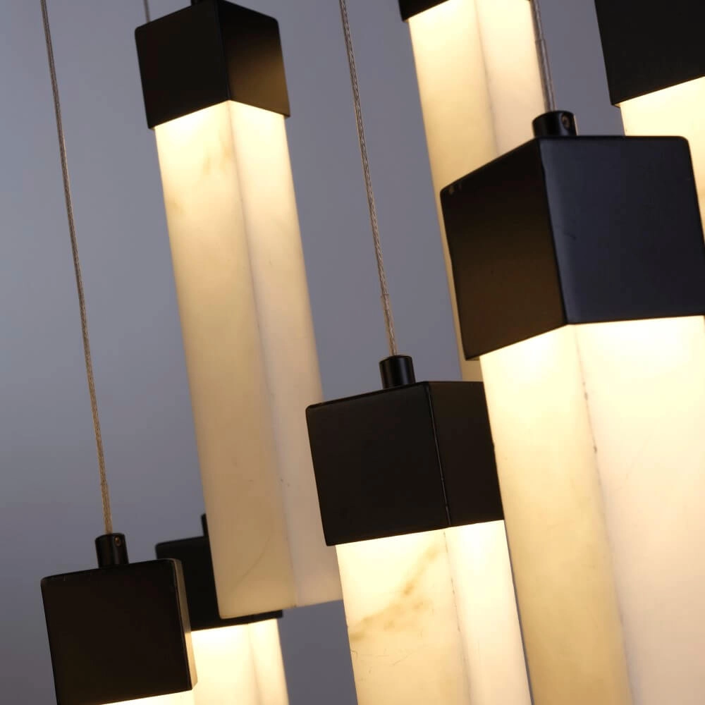 10-lichts vide hanglamp Moonbeam zwart Searchlight 5053423273778