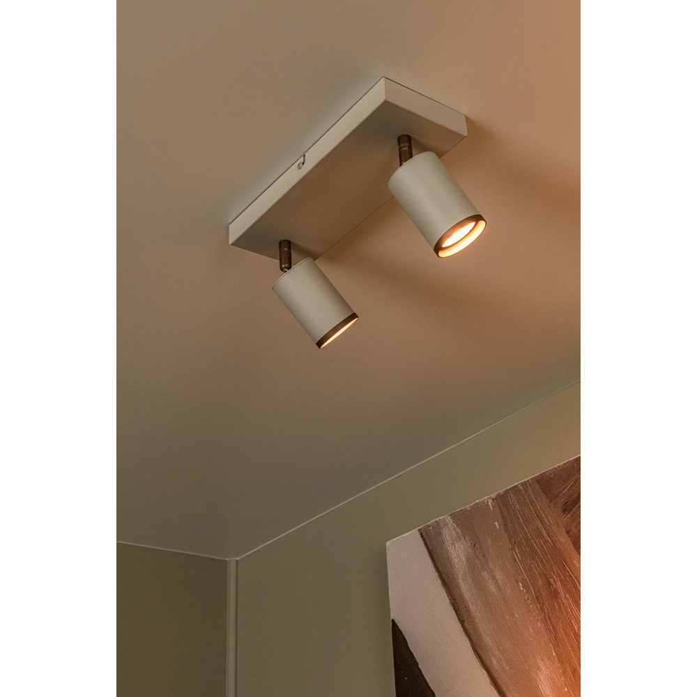 Plafondspot Regina 2-lichts taupe met koffie bruin Lucide 5411212531216