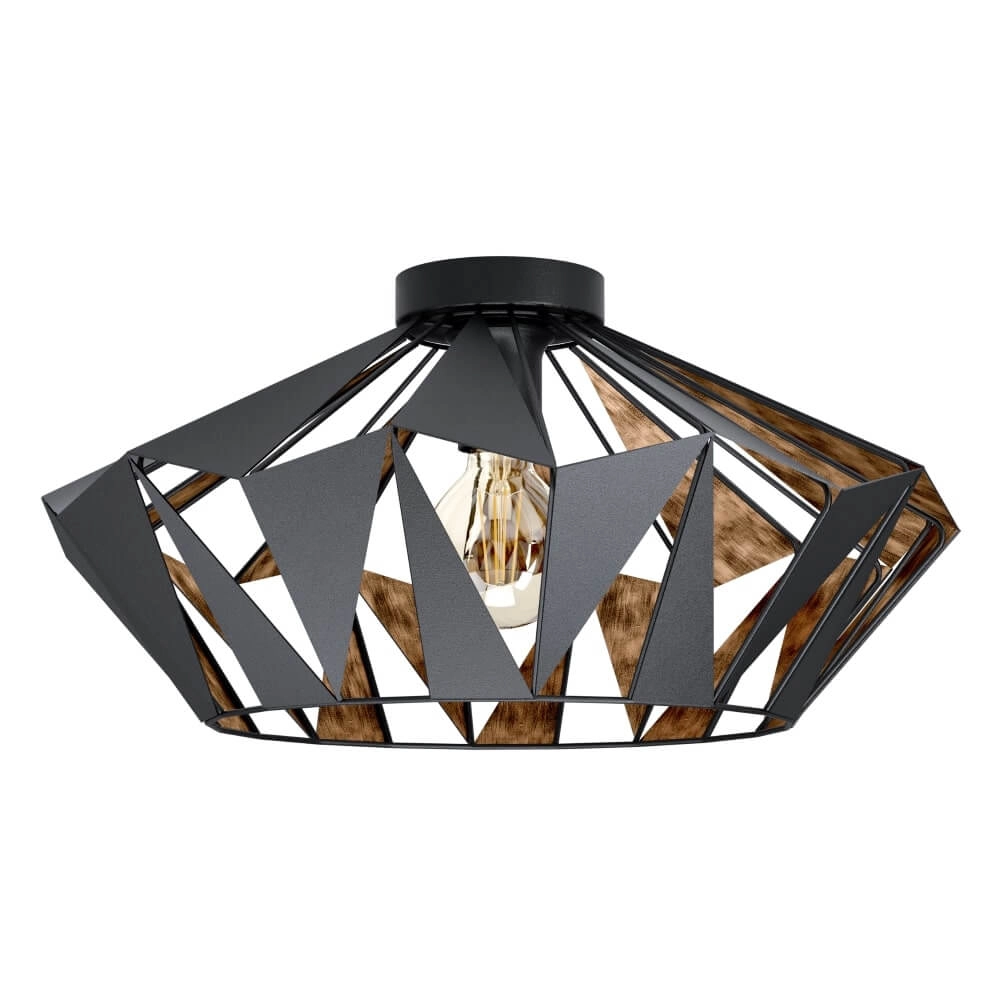 Plafondlamp Carlton 6 zwart/koper Ø 47cm