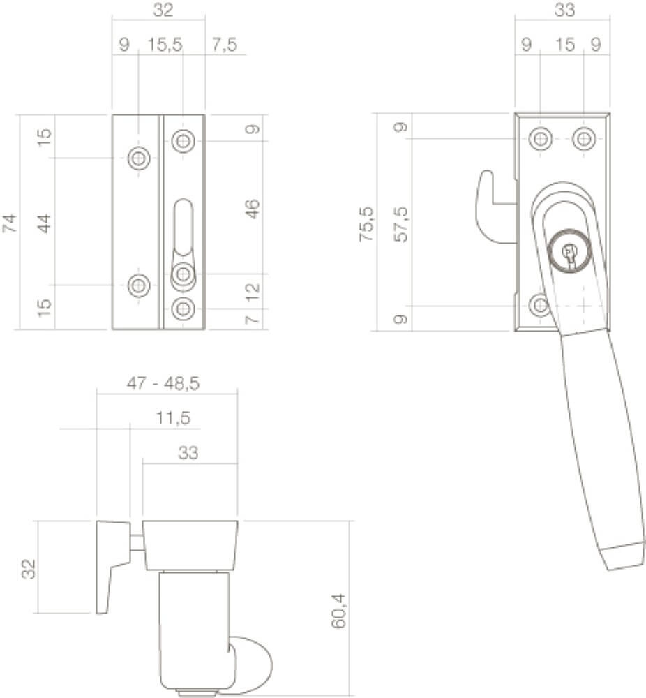 Raamsluiting Ton 400 afsluitbaar links chroom Intersteel 8714186130896