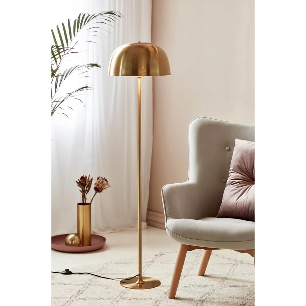 Strakke vloerlamp Cera messing Ø 36cm Nordlux 5704924001338