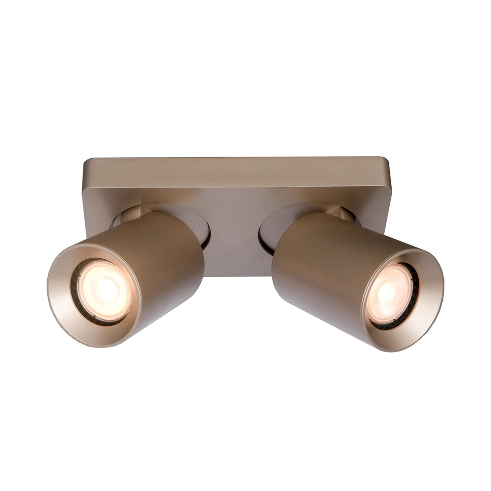 Dubbele opbouwspot Megano champagne