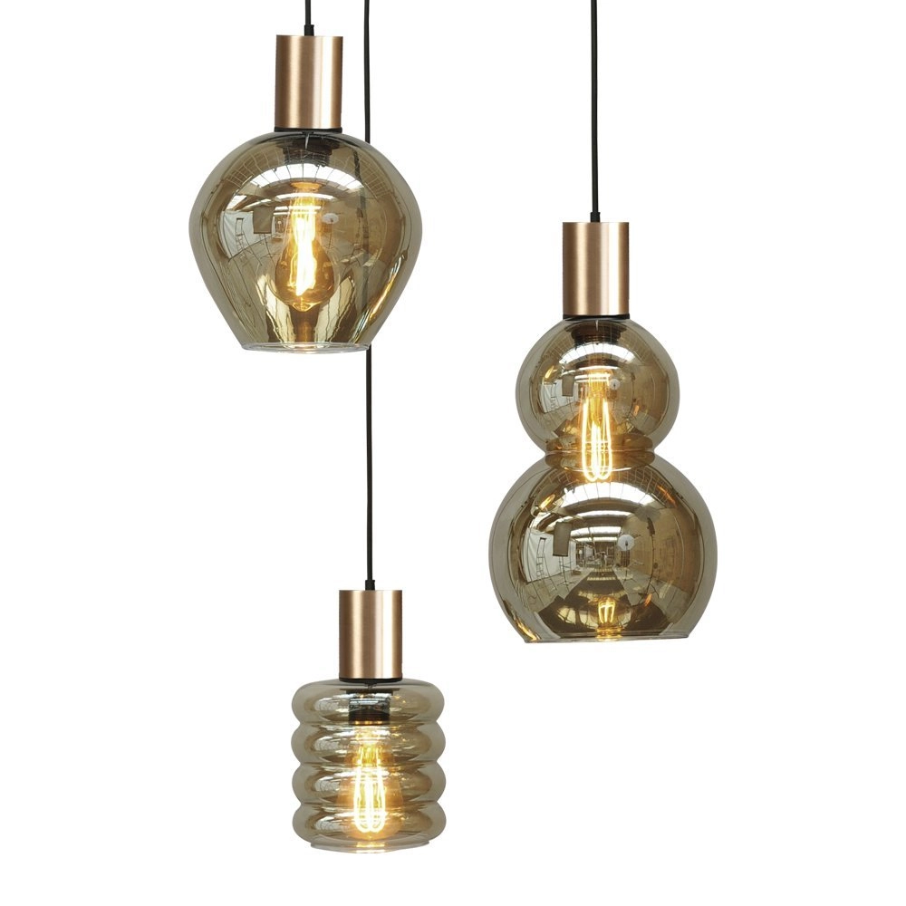 Zwarte hanglamp met goud Bounty 4-lichts curiosa Masterlight 8718121248271