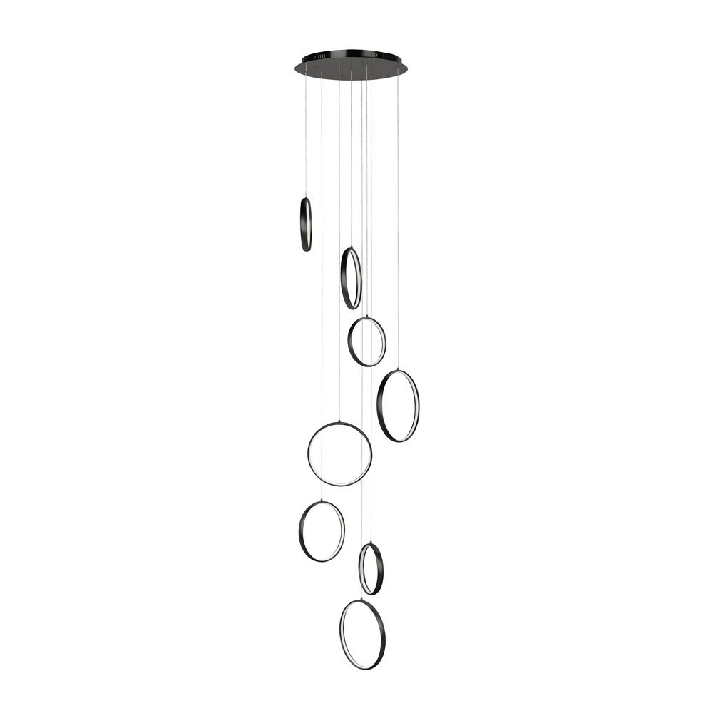 Design hanglamp Olympia zwart 8 cirkels