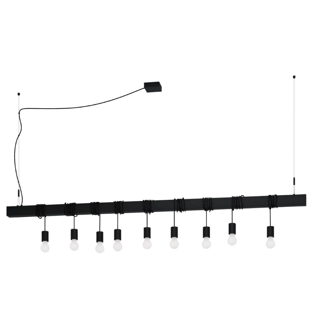 Zwarte hanglamp Townshend-B 9-lichts