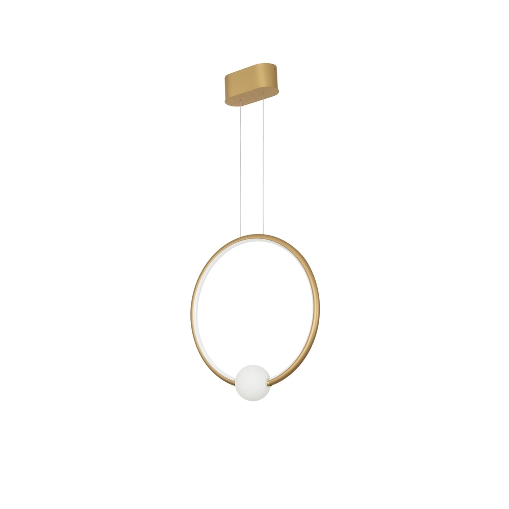 Hanglamp Celia goud met wit rond Lyora 5212017429360