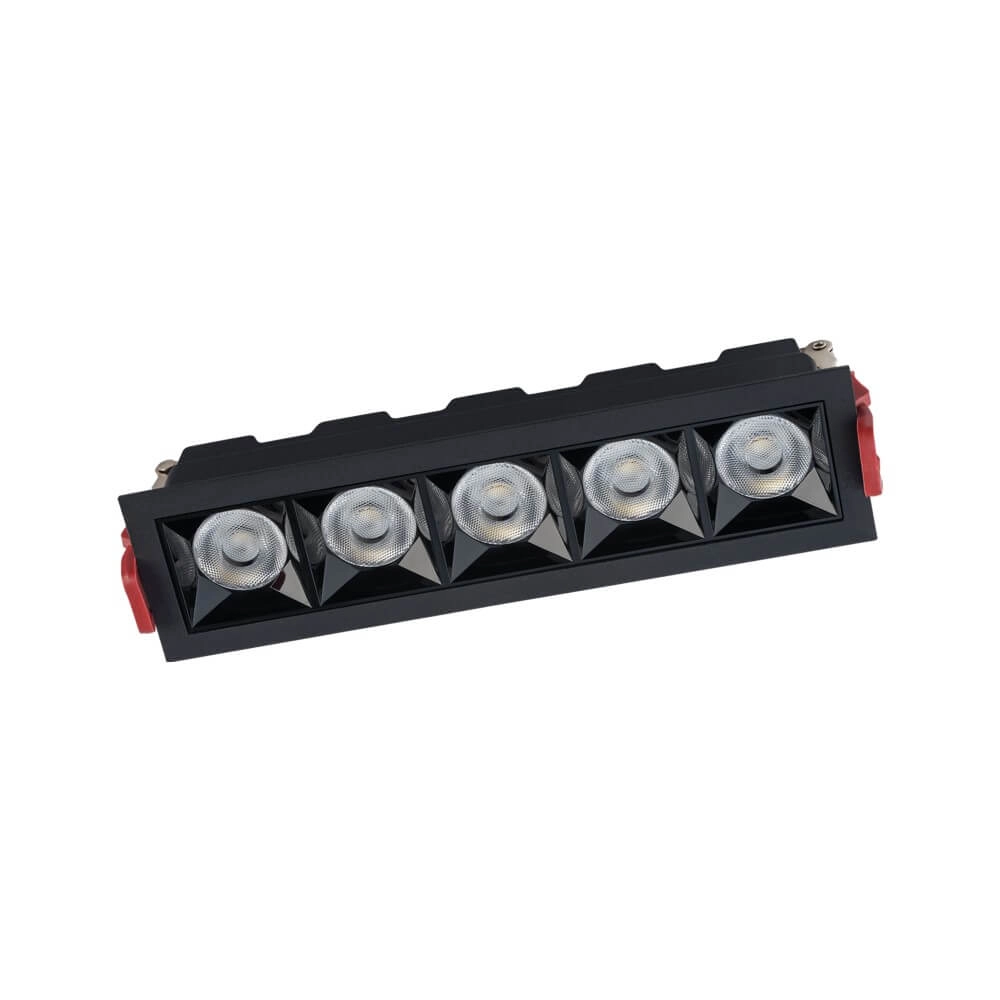 Zwarte inbouwspot Midi Led 5x1 leds - 3000K