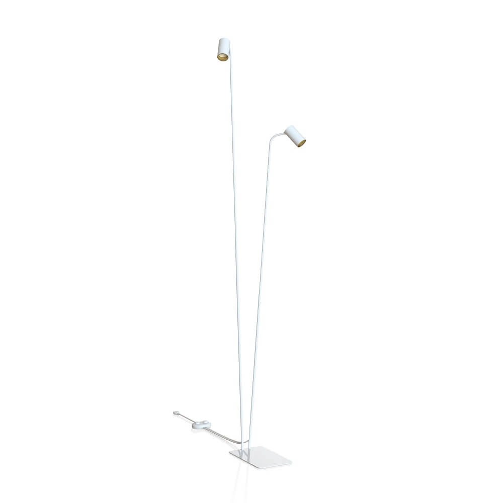 Witte leeslamp Mono met gouden binnenkant