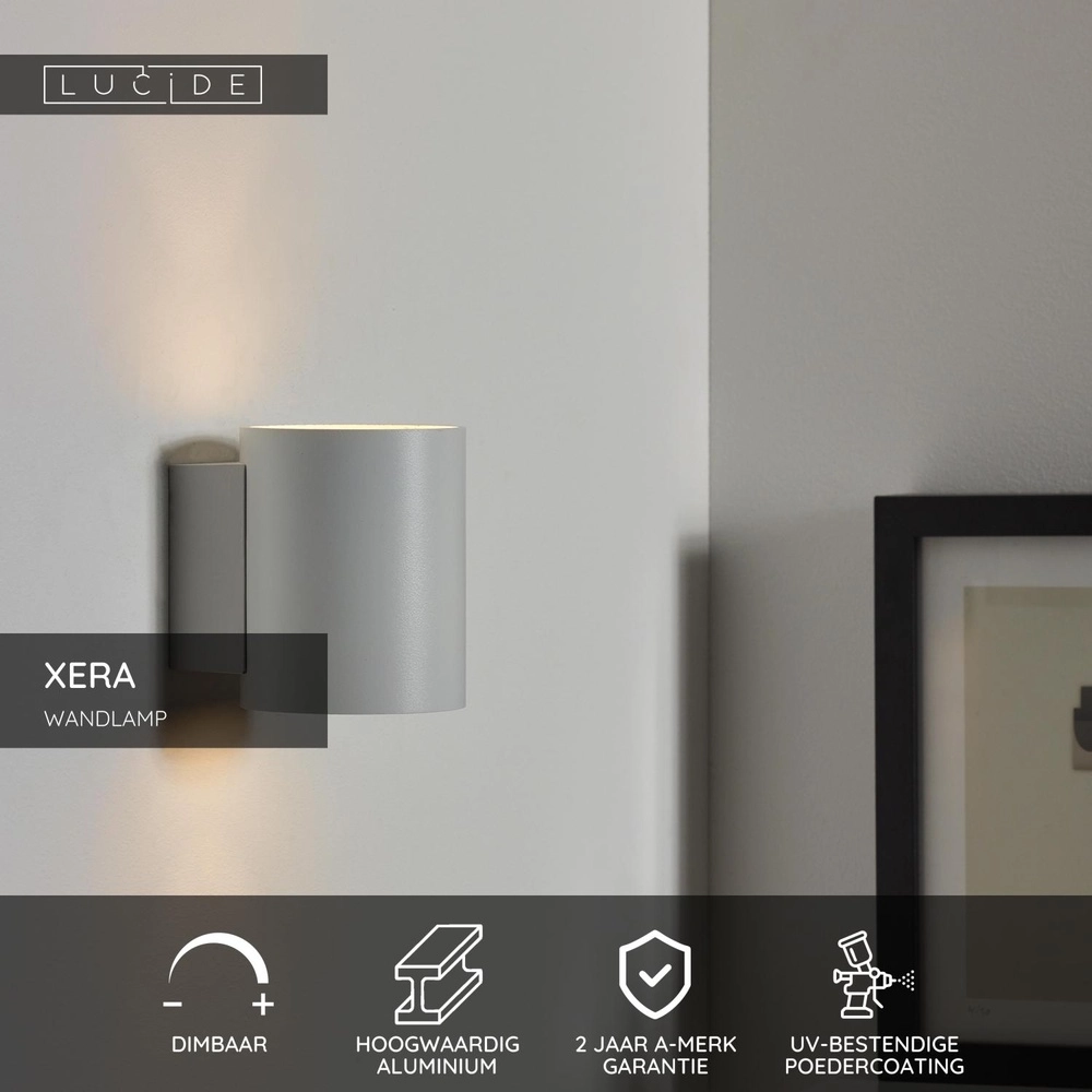Wandlamp Xera Ø 8cm wit Lucide 5411212233653