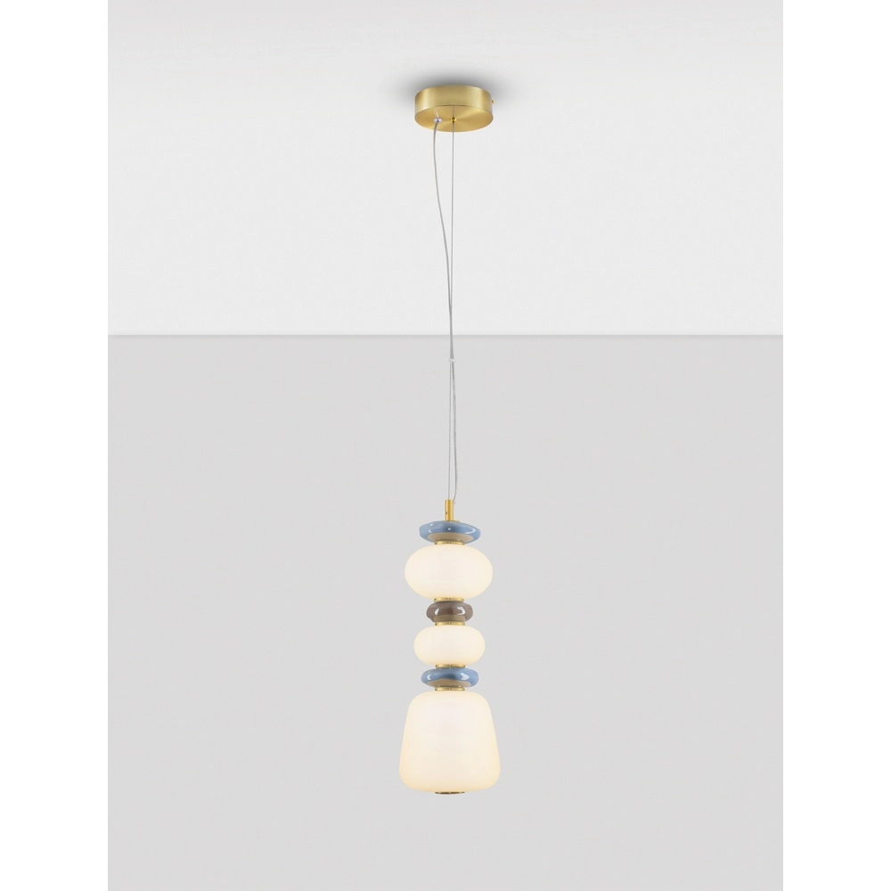 Hanglamp Palo wit - blauw - bruin Lyora 5212017483751