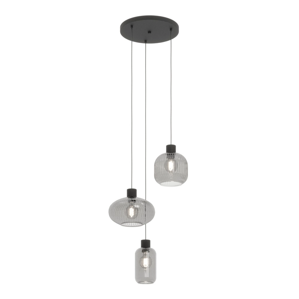 Design hanglamp Dasmina zwart 3-lichtts