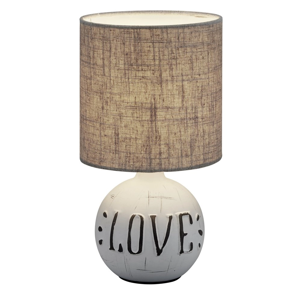 Lampenkap tafellamp Esna Love 16cm grijs