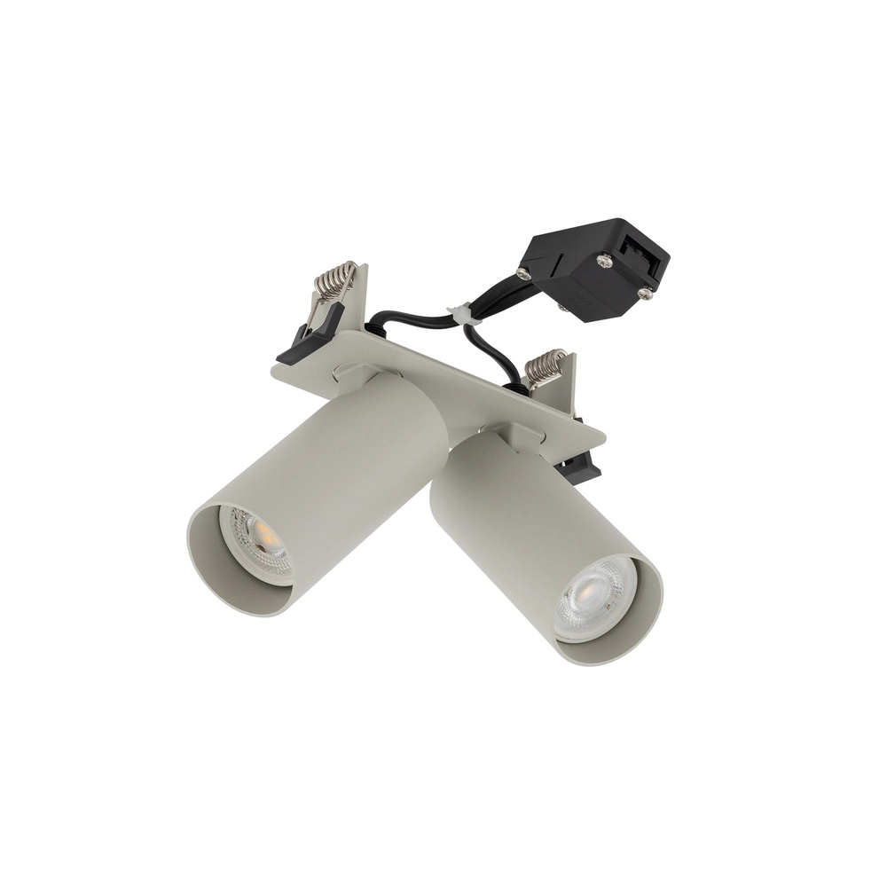 Dubbele inbouwspot Fourty richtbaar - licht grijs Lyora 5903139114448