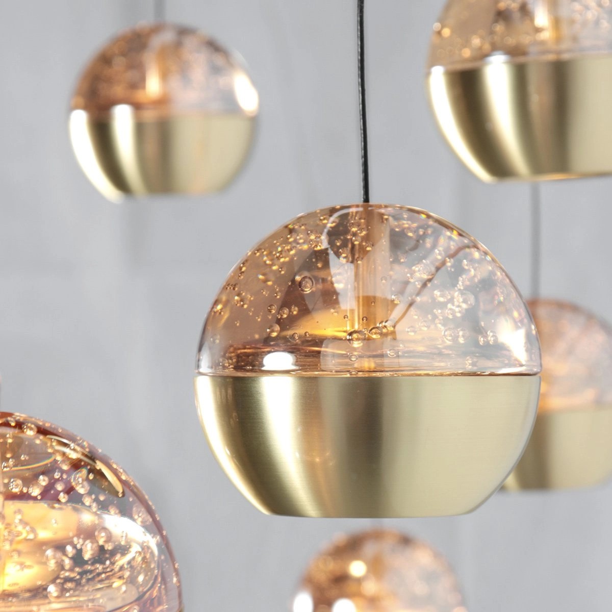 5-licht eettafel hanglamp Belluno led - messing goud met glas Steinhauer 8712746183894