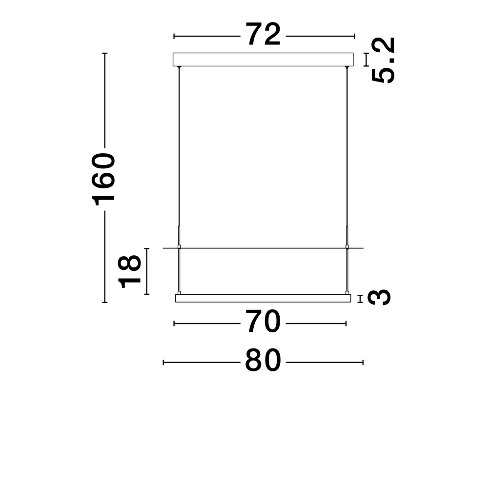 Design hanglamp Diona Ø 80cm zwart met wit Lyora 5212017451446