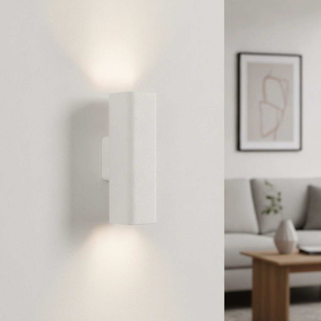 Vierkante wandlamp Serene wit