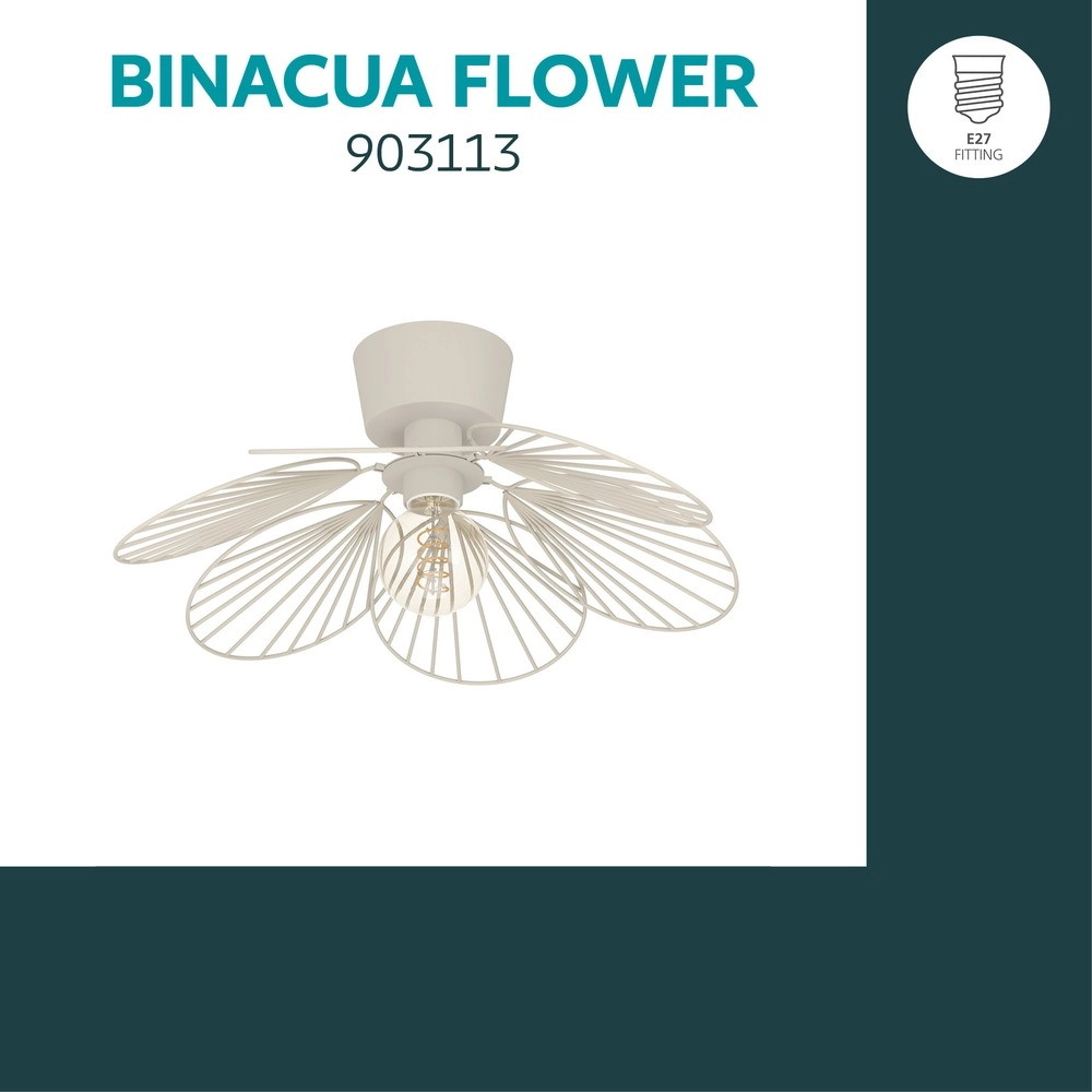 Plafondlamp Binacua zand bruin Ø 45cm