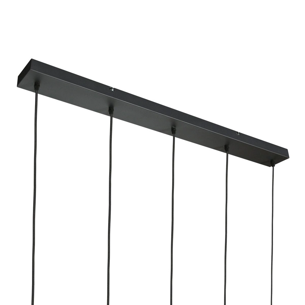 Hanglamp Glimsy 5-lichts zwart met smoke glas Steinhauer 8712746177954