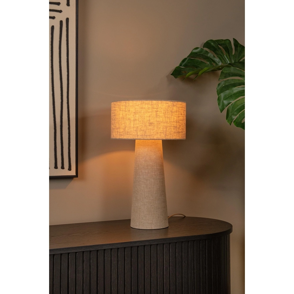 Tafellampje Leeroy taupe Ø 30cm Lucide 5411212032119