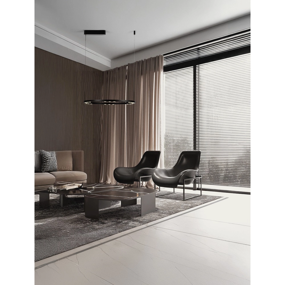 Strakke hanglamp Lunette zwart Ø 660cm Lyora 5212017465191