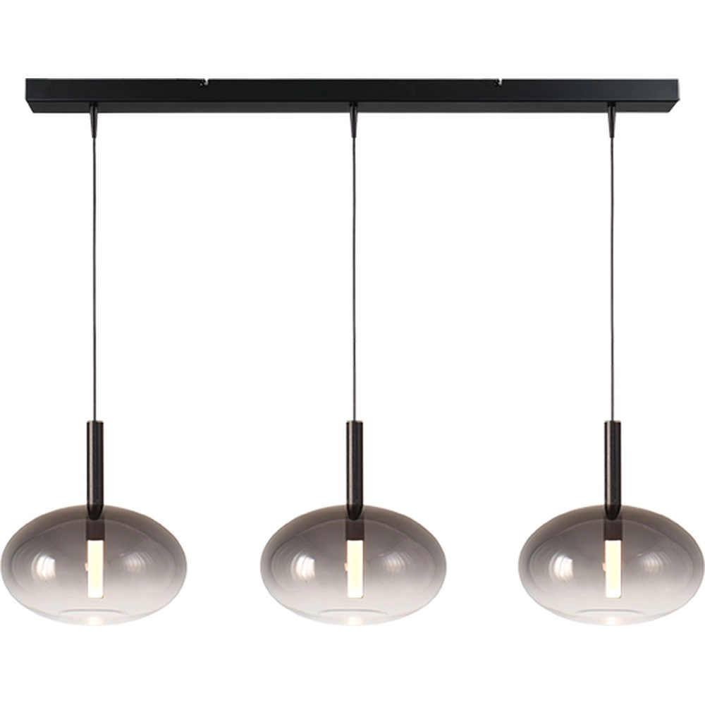 3L hanglamp Ø 24cm Lido Onion met smoke-fading glas