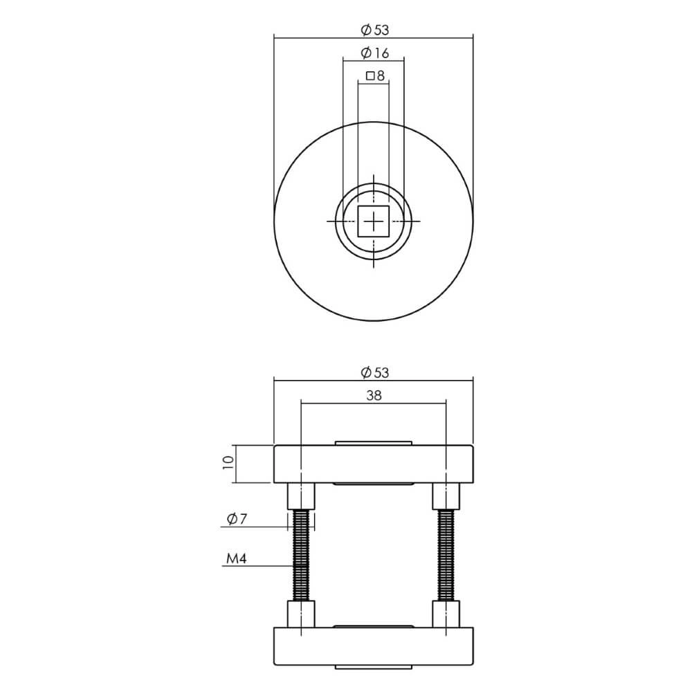 Achterdeurbeslagset rond Backura RVS kerntrekbeveiliging Intersteel 8714186540022