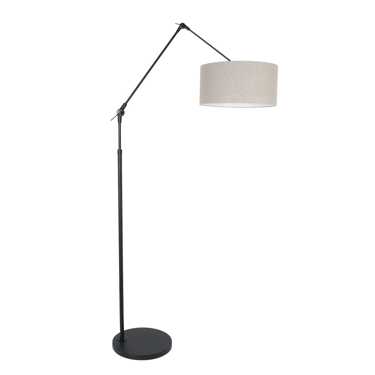 Vloer Leeslamp Prestige Chic zwart met 40cm taupe lampenkap