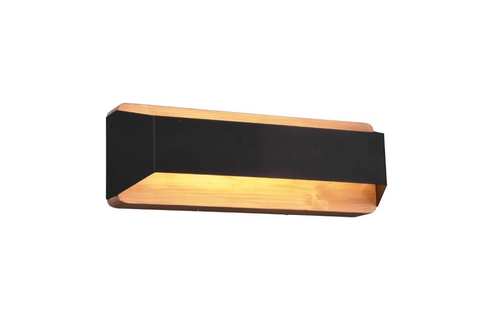 Wand lamp Arino 35cm zwart met houtbruin Trio 4017807502787