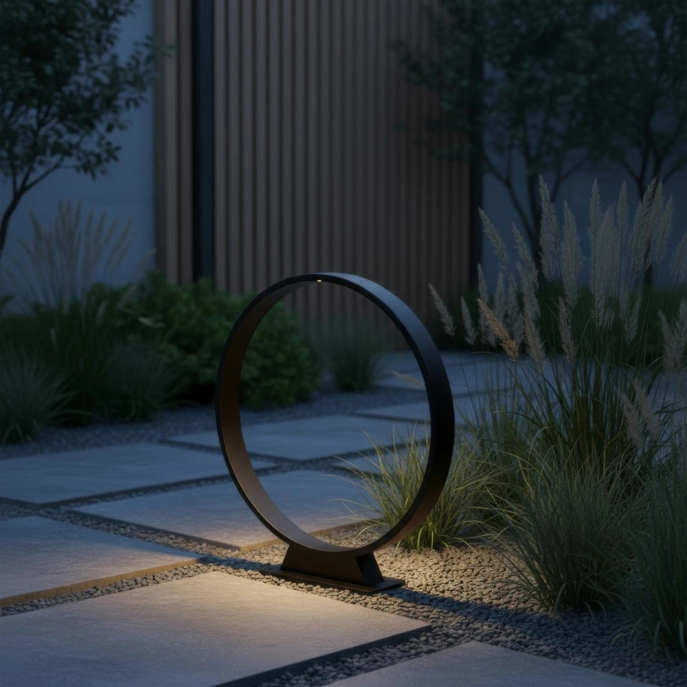Ronde tuinlamp Jerel zwart IP54 Ø 40cm Lucide 5411212290472