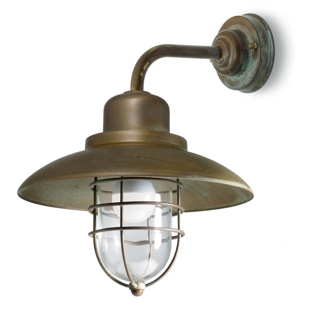 Strakke buitenlamp Patio Cage verouderd messing