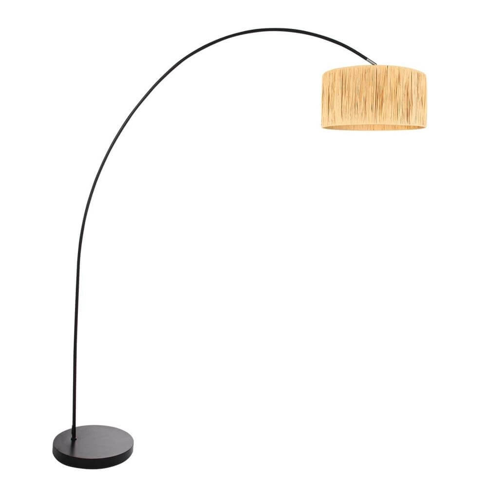 Booglamp Solva zwart met strokleurige kap