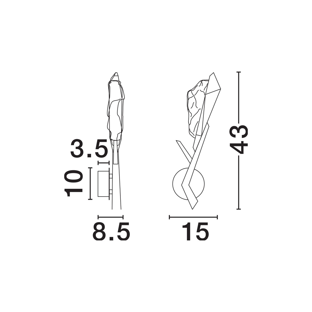 Antieke wandlamp Greta antiek messing Lyora 5212063500358