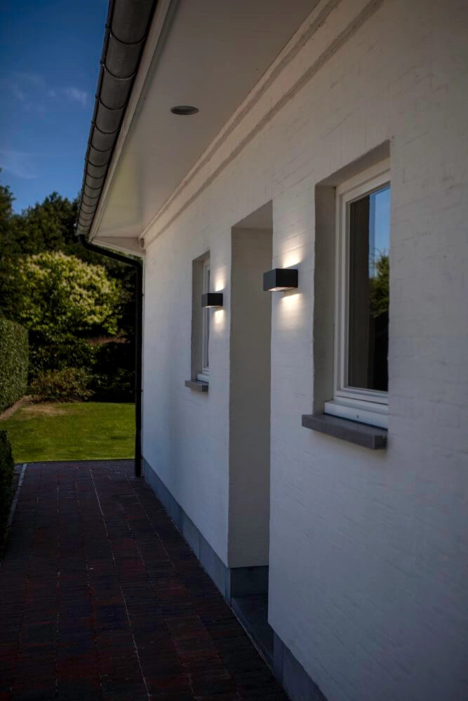 Black sleek wall lamp Gemini design Lutec 6939412011639