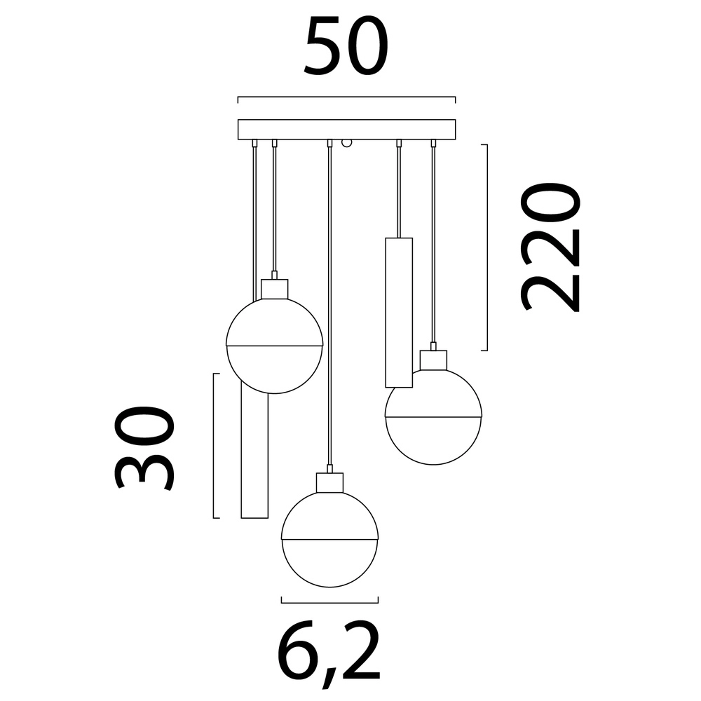 5-lichts hanglamp Opera Ø 50cm cacao Masterlight 8718121424316