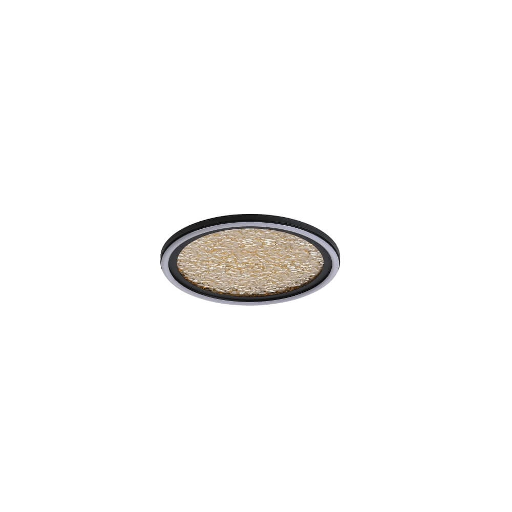 Design plafonnière Luna Ø 30cm zwart met goud Searchlight 5053423273808