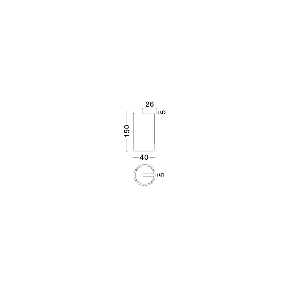 Strakke hanglamp Lunette zwart Ø 40cm Lyora 5212017465184