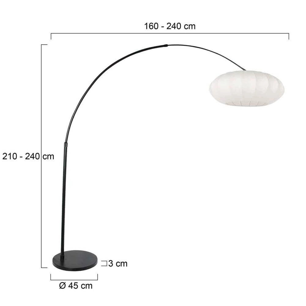 Booglamp Sparkled Light zwart met witte kap Steinhauer 8712746173123